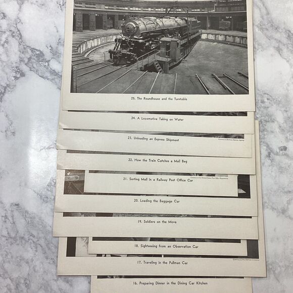 Vintage 1940s Railroad Train Educational Photo Print Set 1-56 - Picture 8 of 11